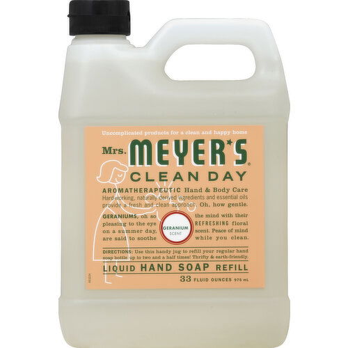 Mrs. Meyer's Liquid Hand Soap, Refill, Geranium Scent