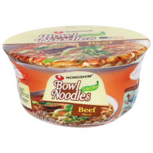 Nongshim Bowl Noodles, Savory, Beef Flavor