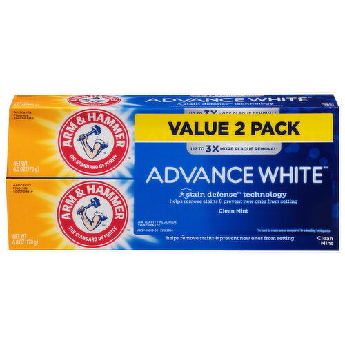 Arm & Hammer Toothpaste, Fluoride Anticavity, Clean Mint, Value Pack