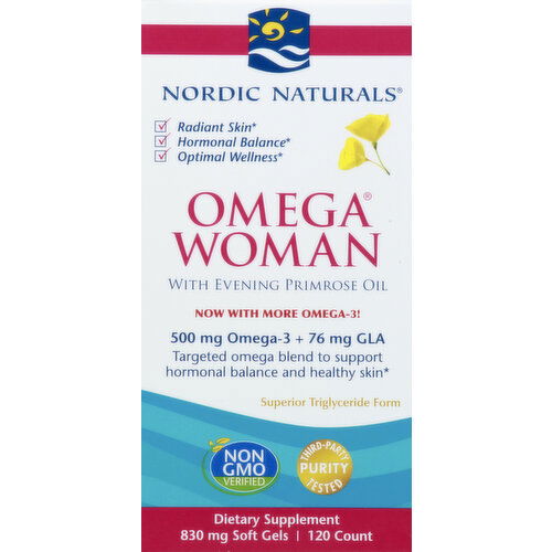 Nordic Naturals Omega Woman, with Evening Primrose Oil, 830 mg, Soft Gels