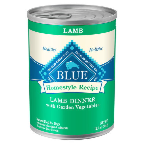 Blue Buffalo Food for Dogs, Natural, Lamb Dinner with Garden Vegetables