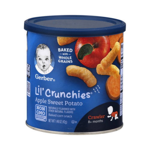 Gerber Lil' Crunchies - Baked Corn Snack, Apple Sweet Potato, Crawler (8+ Months)