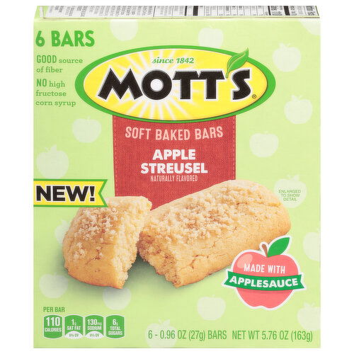 Mott's Bars, Apple Streusel, Soft Baked