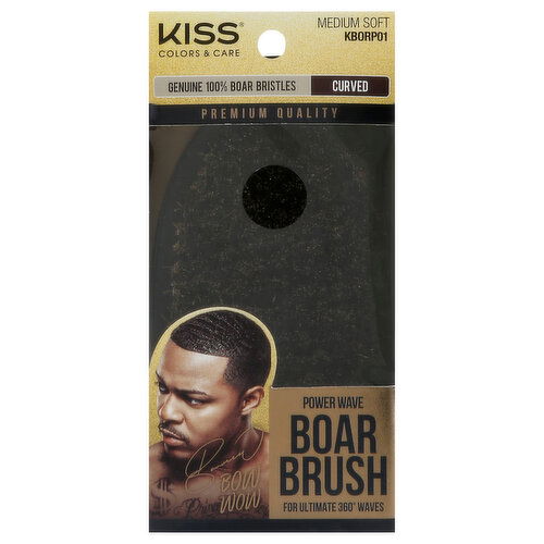 Kiss Boar Brush, Power Wave, Bow Wow, Medium Soft