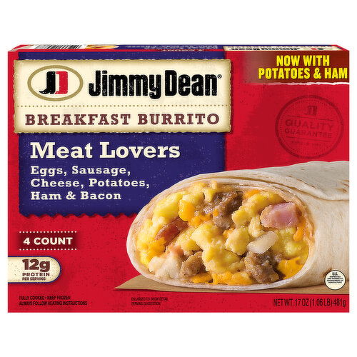 Jimmy Dean Meat Lovers Breakfast Burrito - 4 Each