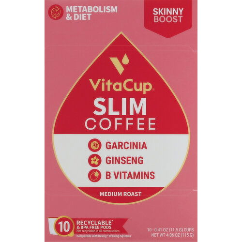 VitaCup Coffee, Slim, Medium Roast, Pods