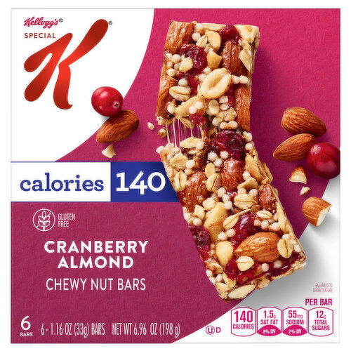 Special K Nut Bars, Cranberry Almond, Chewy