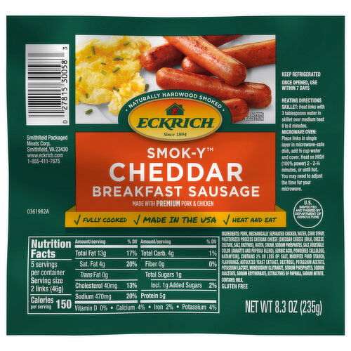 Eckrich Breakfast Sausage, Cheddar