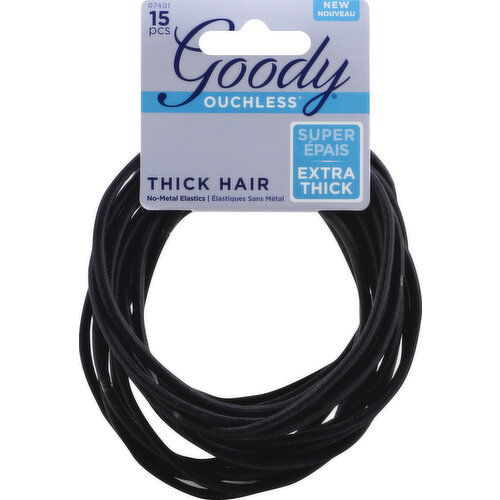 Goody Elastics, No-Metal, Thick Hair, Extra Thick