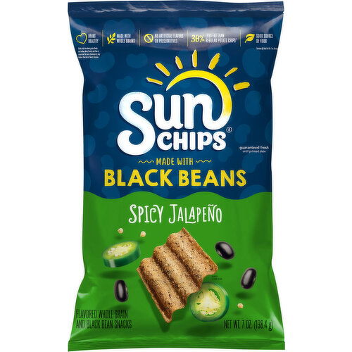 SunChips Whole Grain and Black Bean Snacks, Spicy Jalapeno