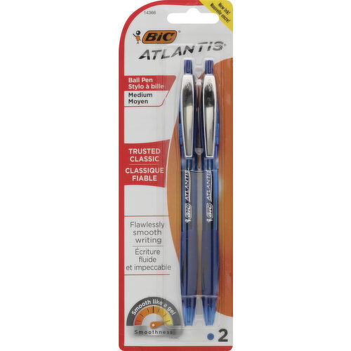 BiC Ball Pens, Trusted Classic, Blue, Medium