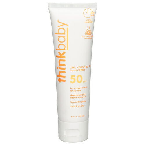 Thinkbaby 50 SPF Sunscreen - 3 Fluid Ounce