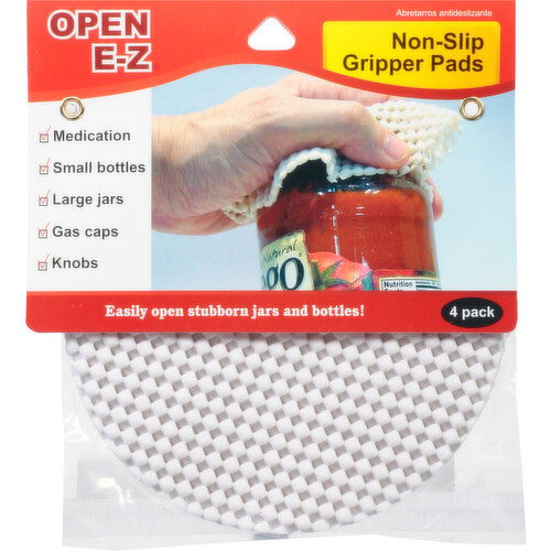 Brite Concepts Gripper Pads, Non-Slip, Open E-Z, 4 Pack