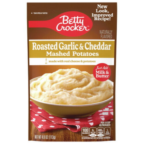 Betty Crocker Mashed Potatoes, Roasted Garlic & Cheddar