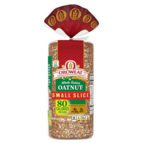 Oroweat Bread, Small Slice, Whole Grains, Oatnut