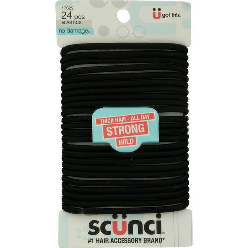 Scunci Elastics, Thick Hair - All Day, Strong Hold