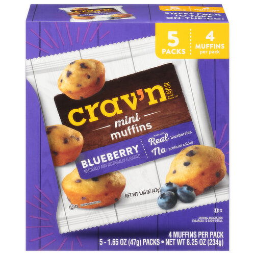 Crav'n Flavor Muffins, Blueberry, Mini