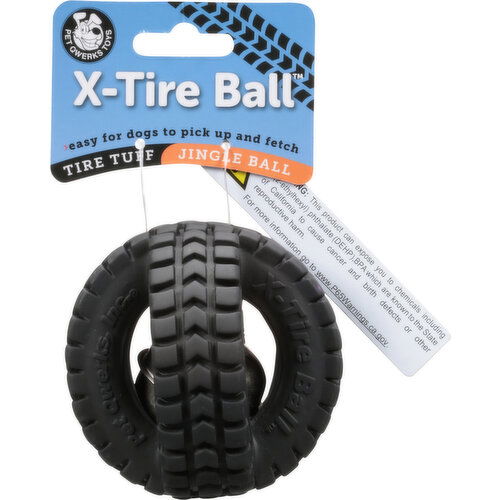 Pet Qwerks Dog Toy, Jingle X-Tire Ball, 3-1/2 inch