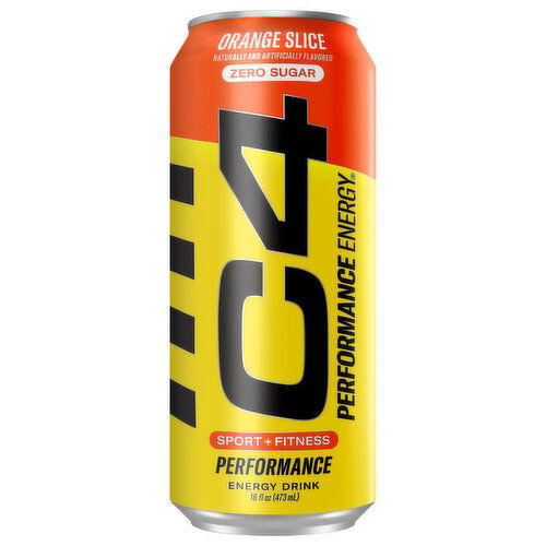 C4 Zero Sugar Performance Orange Slice Energy Drink - 16 Fluid Ounce