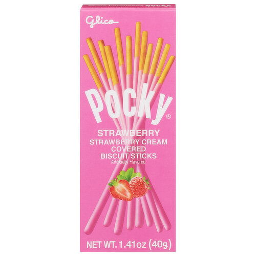 Pocky Biscuit Sticks, Strawberry, Strawberry Cream Covered