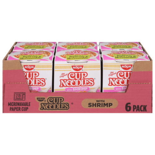 Nissin Noodle Soup, with Shrimp, Ramen, 6 Pack