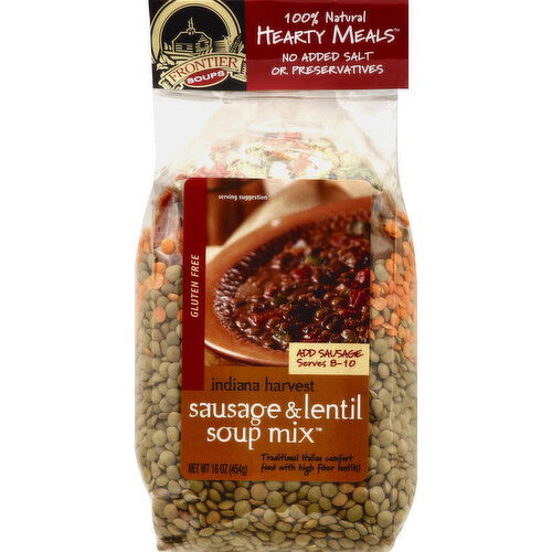 Frontier Soups Soup Mix, Sausage & Lentil, Indiana Harvest