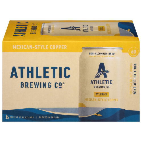 Athletic Brewing Co Beer, Light Copper, 6 Pack