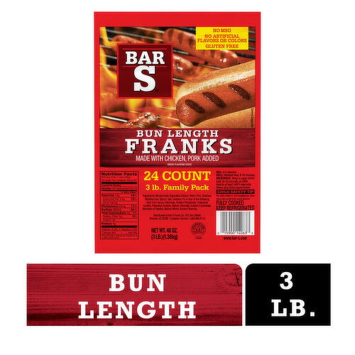 Bar S Bun Length Franks