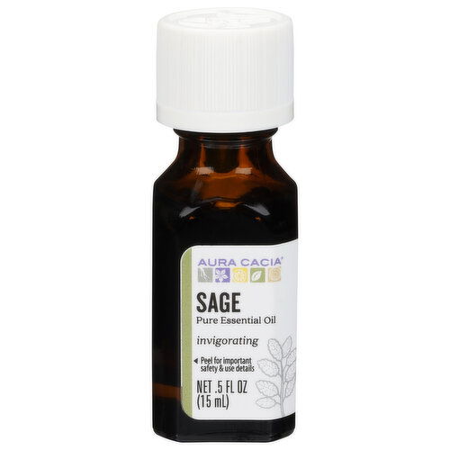 Aura Cacia Pure Essential Oil, Sage, Invigorating