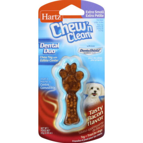 Hartz Chewy Toy, Tasty Bacon Flavor, Extra Small