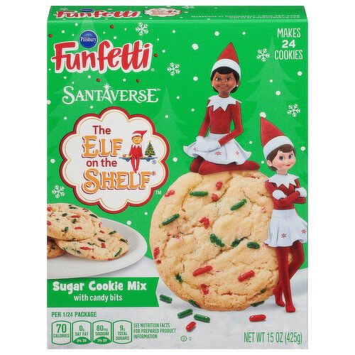 Pillsbury Sugar Cookie Mix, with Candy Bits, Santaverse, The Elf on the Shelf