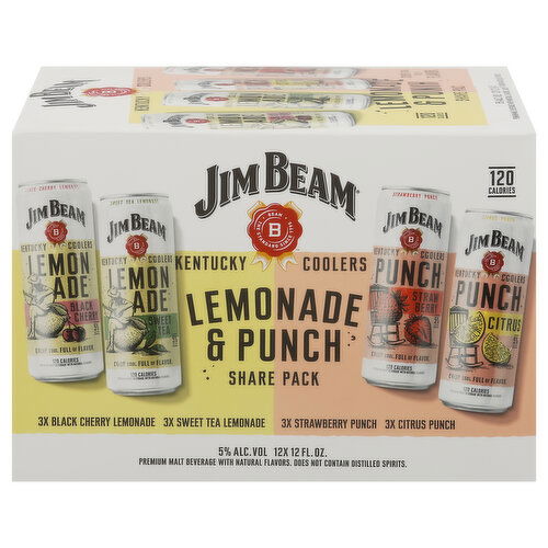 Jim Beam Beer, Kentucky Coolers, Lemonade & Punch, Share Pack