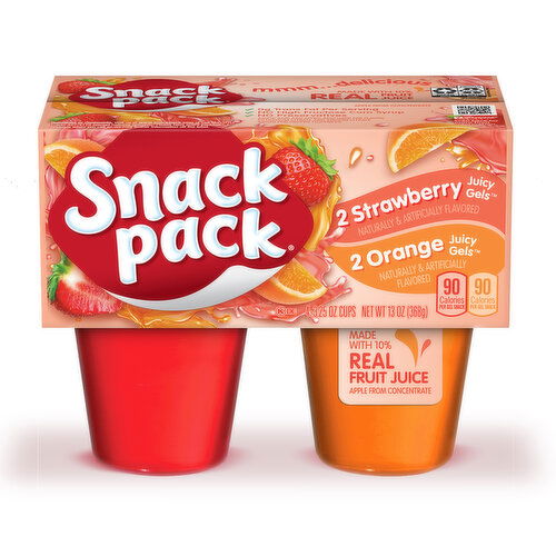 Snack Pack Strawberry and Orange Flavored Juicy Gels