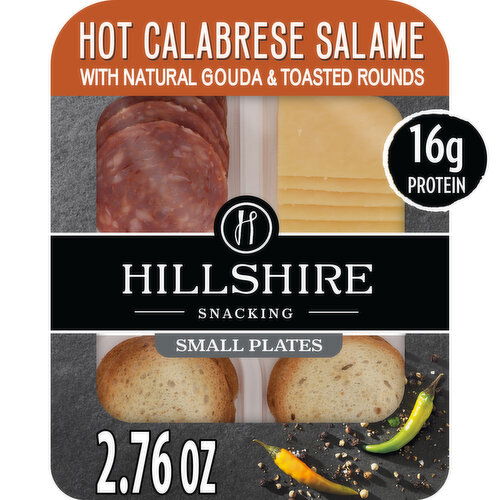 Hillshire Farm Small Plates, Hot Calabrese Salame Deli Lunch Meat with Gouda Cheese