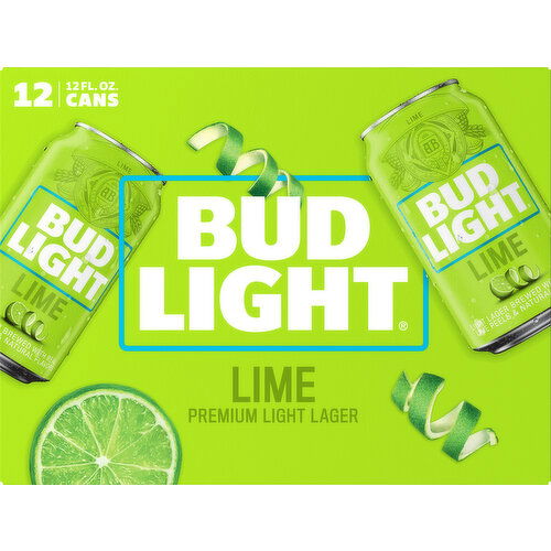 Bud Light Beer, Lager, Premium Light, Lime