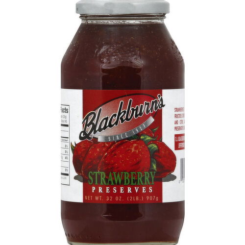 Blackburns Syrup Preserves, Strawberry