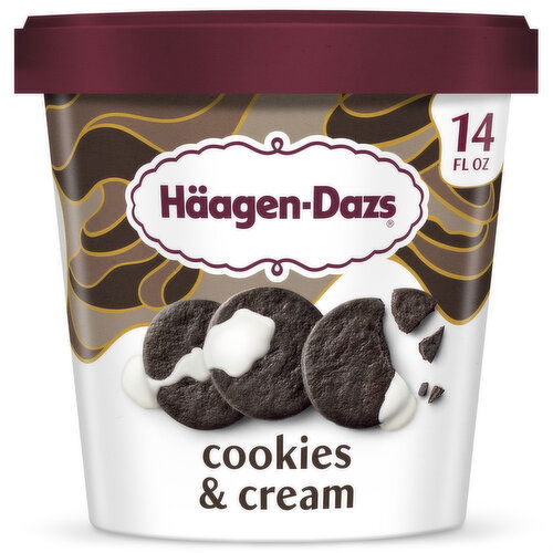 Haagen-Dazs Cookies & Cream Ice Cream - 14 Fluid Ounce