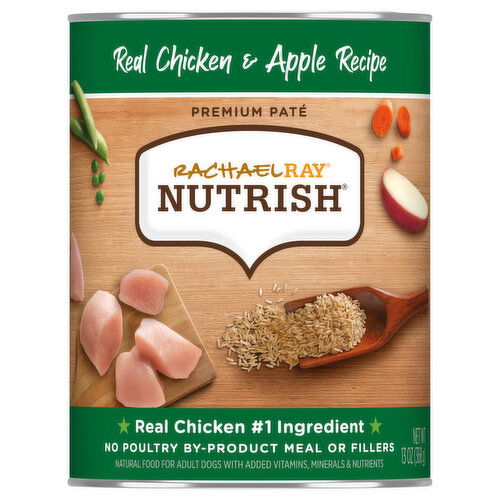 Rachael Ray Nutrish Food for Dogs, Real Chicken & Apple Recipe, Premium Pate