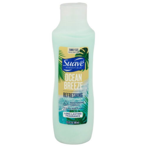 Suave Essentials Conditioner, Refreshing, Ocean Breeze, Family Size