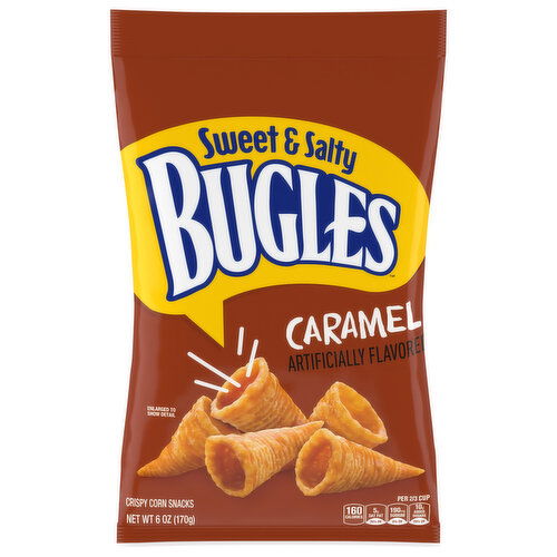 Bugles Corn Snacks, Crispy, Caramel