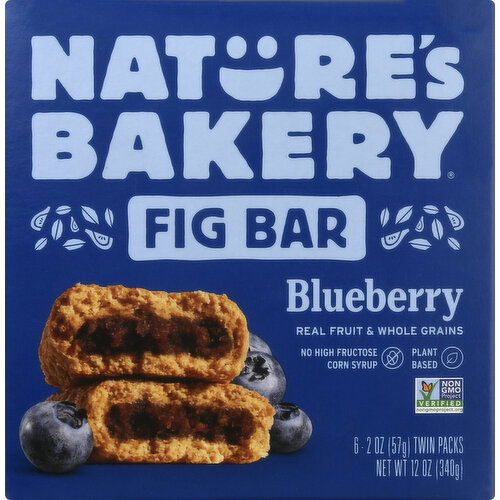 Natures Bakery Fig Bars, Blueberry, Twin Pack