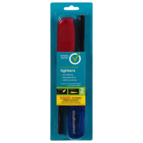 Simply Done Lighters, Combo Pack, 2 Pack