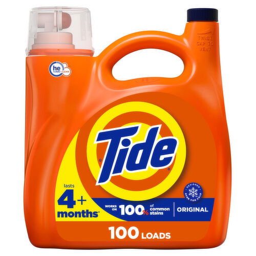 Tide Liquid Laundry Detergent, Original, 100 loads, 132 fl oz, HE Compatible