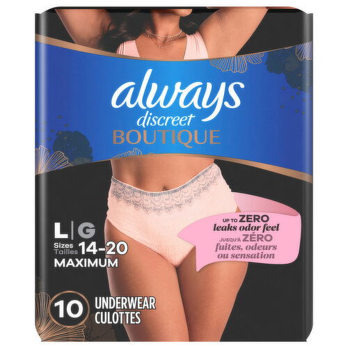 Always Discreet Underwear, Maximum, L, Sizes 14 - 20