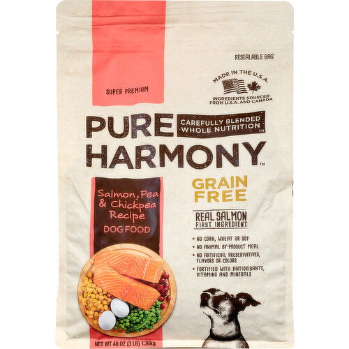 Pure Harmony Dog Food Grain Free Super Premium Salmon Pea Chickpea Recipe FRESH by Brookshire s