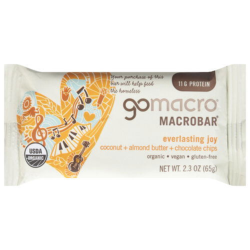 GoMacro MacroBar, Coconut + Almond Butter + Chocolate Chips