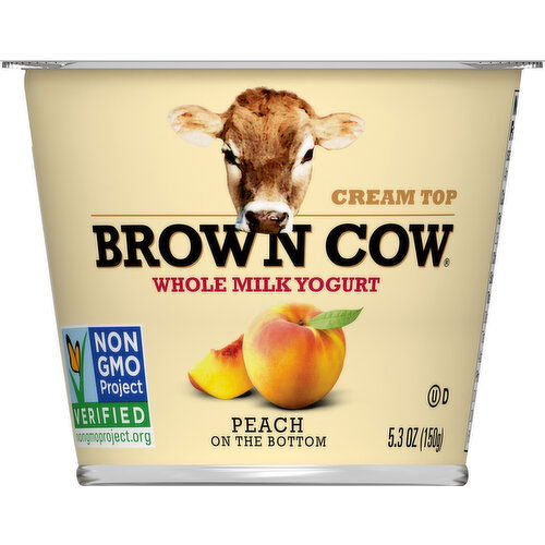 Brown Cow Yogurt, Whole Milk, Peach