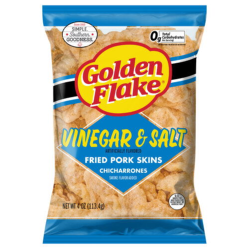 Golden Flake Chicharrones, Fried Pork Skins, Vinegar & Salt