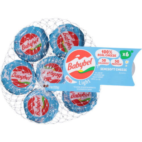 Mini Babybel® Light Snack Cheese, 6 Pack (4.2 oz)