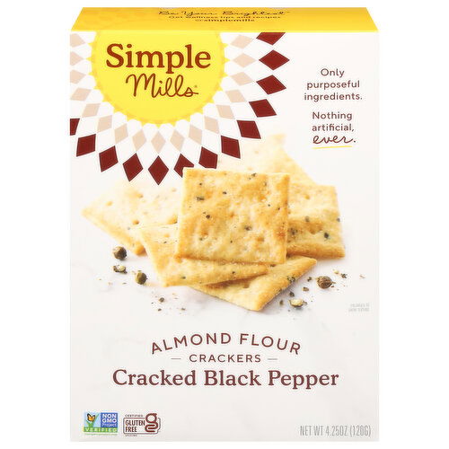 Simple Mills Crackers, Almond Flour, Cracked Black Pepper